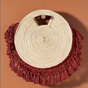Anthropologie  Palma Canaria  Milly Fringed  Clutch  Red NWT